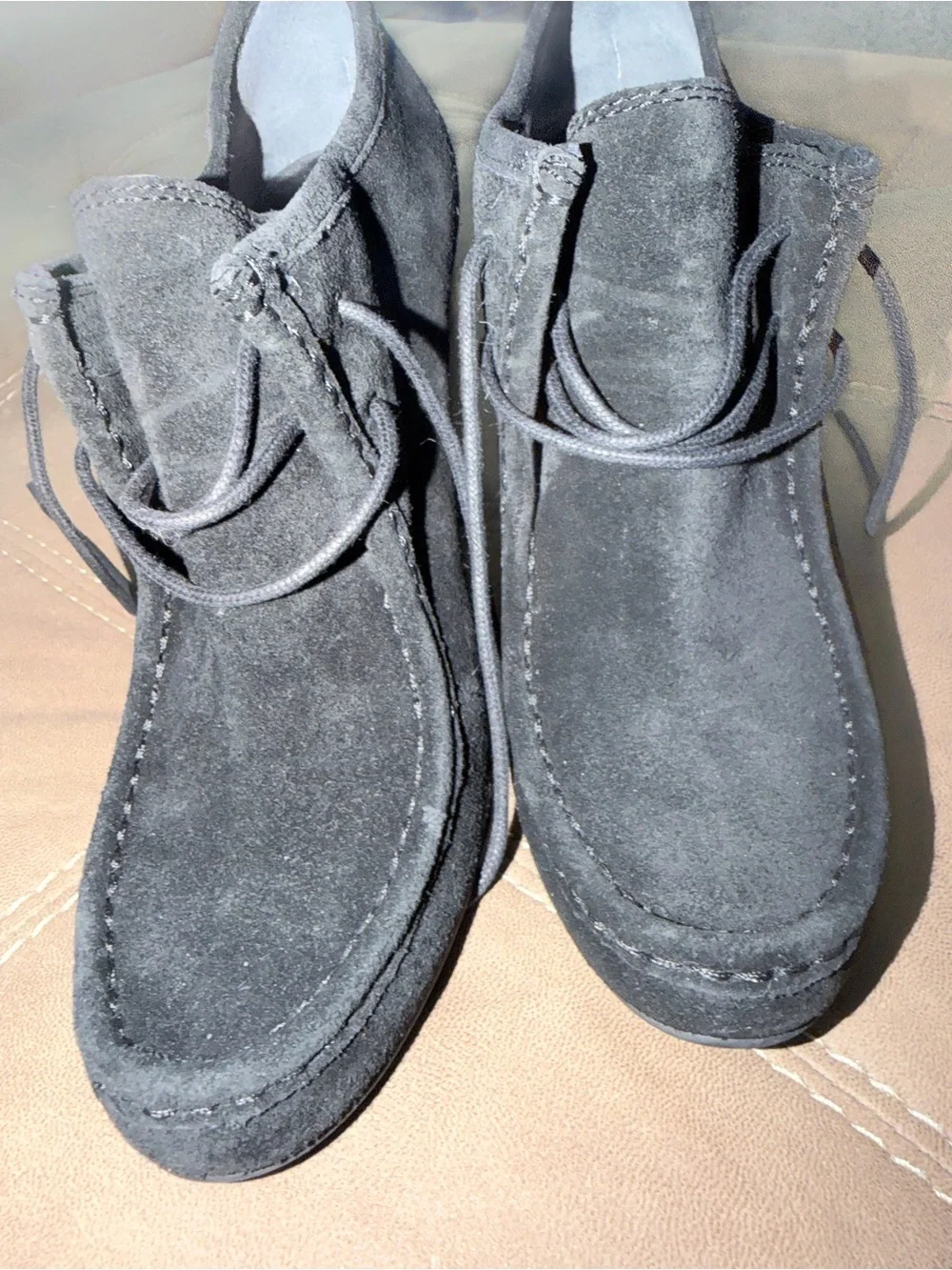 Lauren Ralph Lauren Black Suede Moccasin Flats